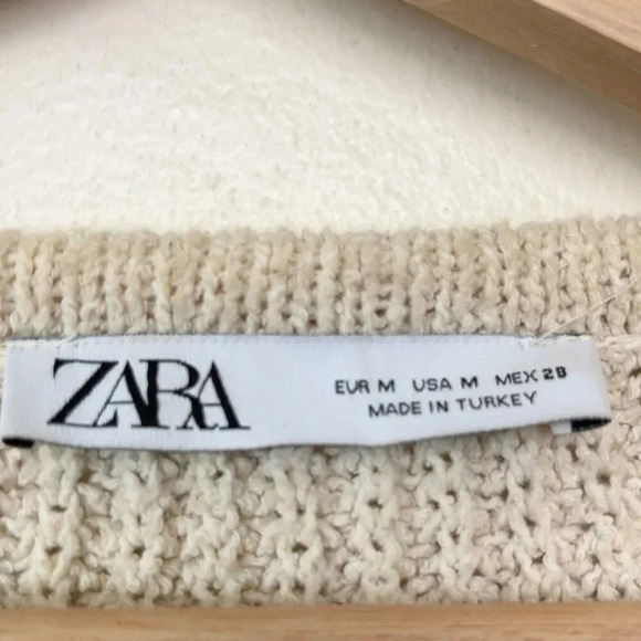 Zara  Womens M Stripes Nautical Oversized Navy White Knit Sweater - Picture 9 of 14